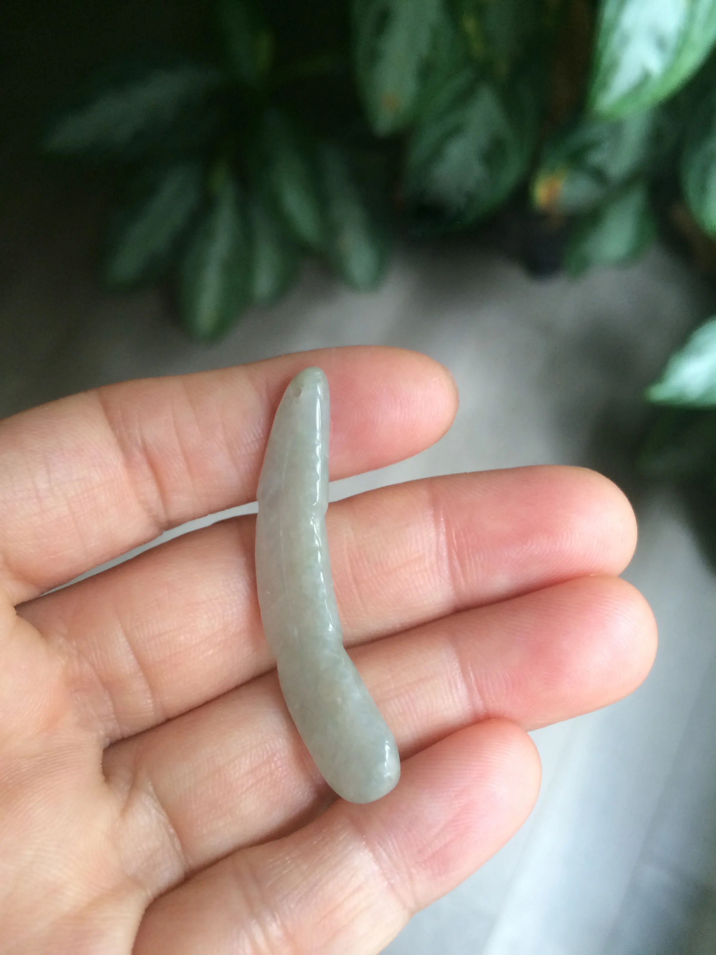 100% Natural type A light green/white jadeite Jade feather pendant AB Add on item, not sale individually.