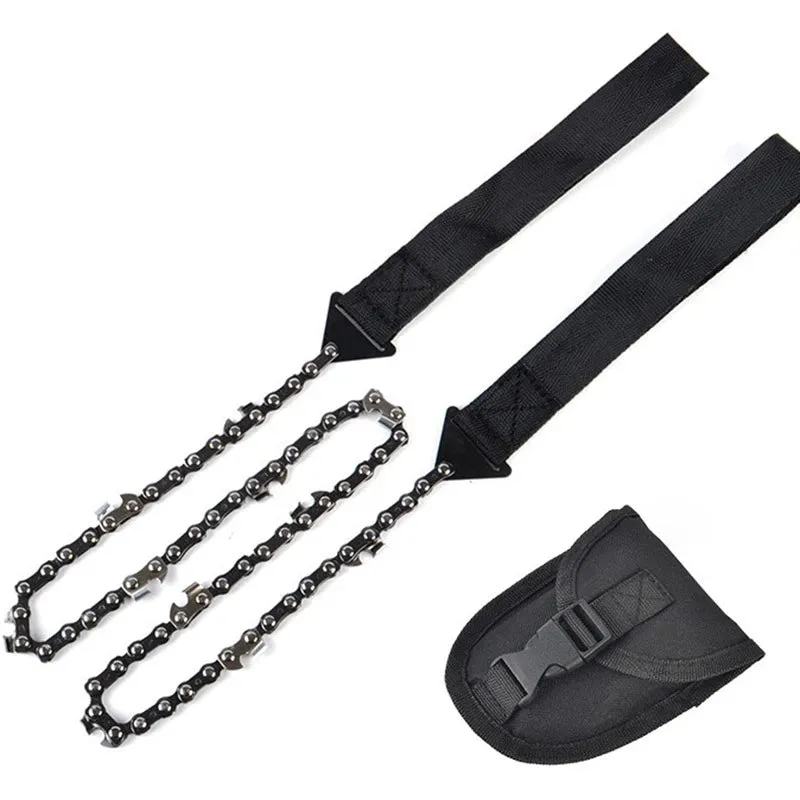 11/33 Tooth Portable Survival Chain Saw Chainsaws Emergency Camping Hiking Tool Pocket Hand Tool Pouch Outdoor Pocket Chain Saw