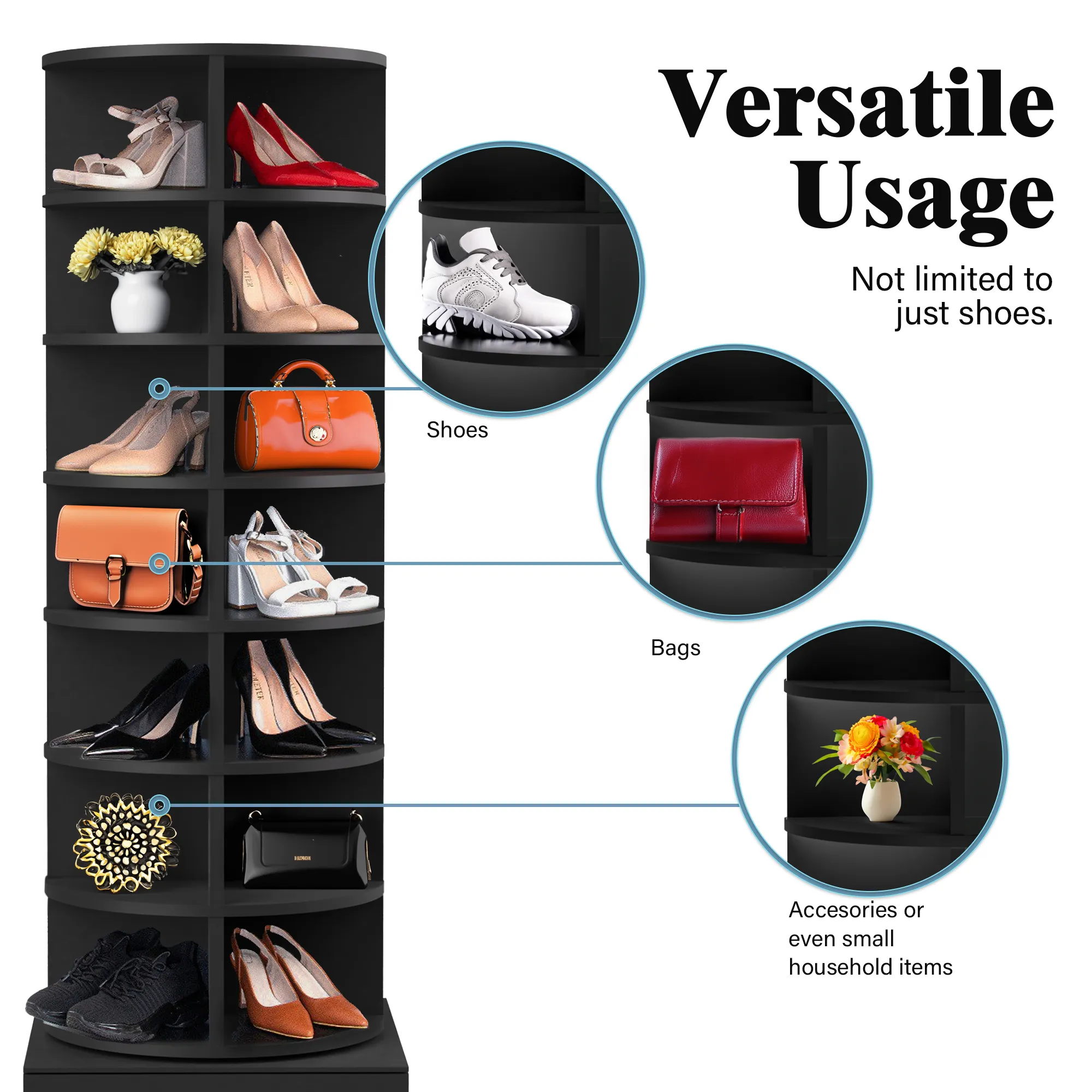 360° Rotating Shoe Rack