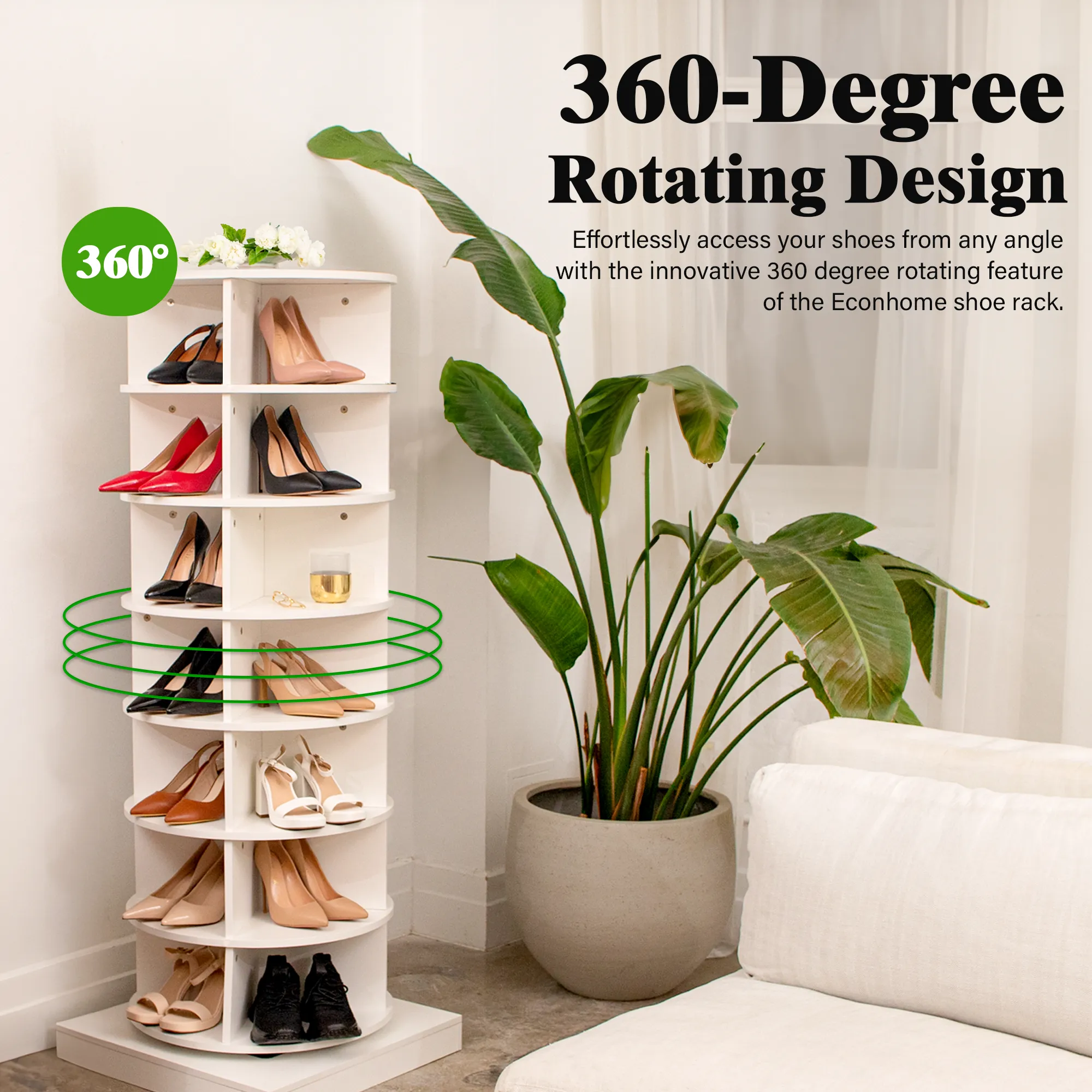 360° Rotating Shoe Rack