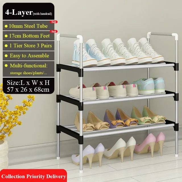 Adjustable 30 Pair Shoe Rack Space Saving Storage Organizer