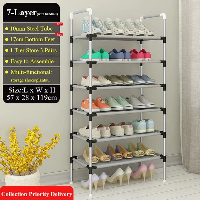 Adjustable 30 Pair Shoe Rack Space Saving Storage Organizer