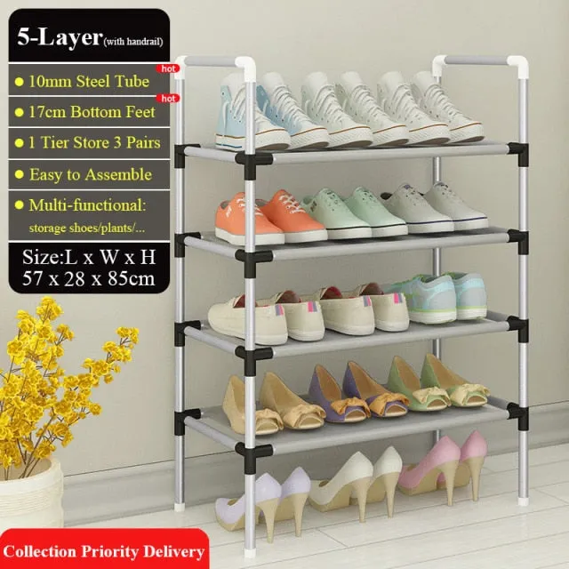 Adjustable 30 Pair Shoe Rack Space Saving Storage Organizer