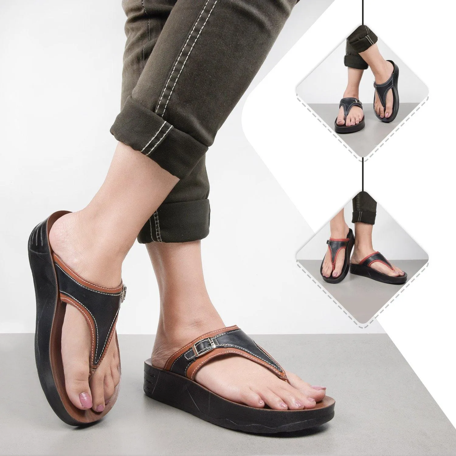 Aerosoft - Joana S5702 Open Toe Summer Comfortable Arch Support Platform Sandals For Women