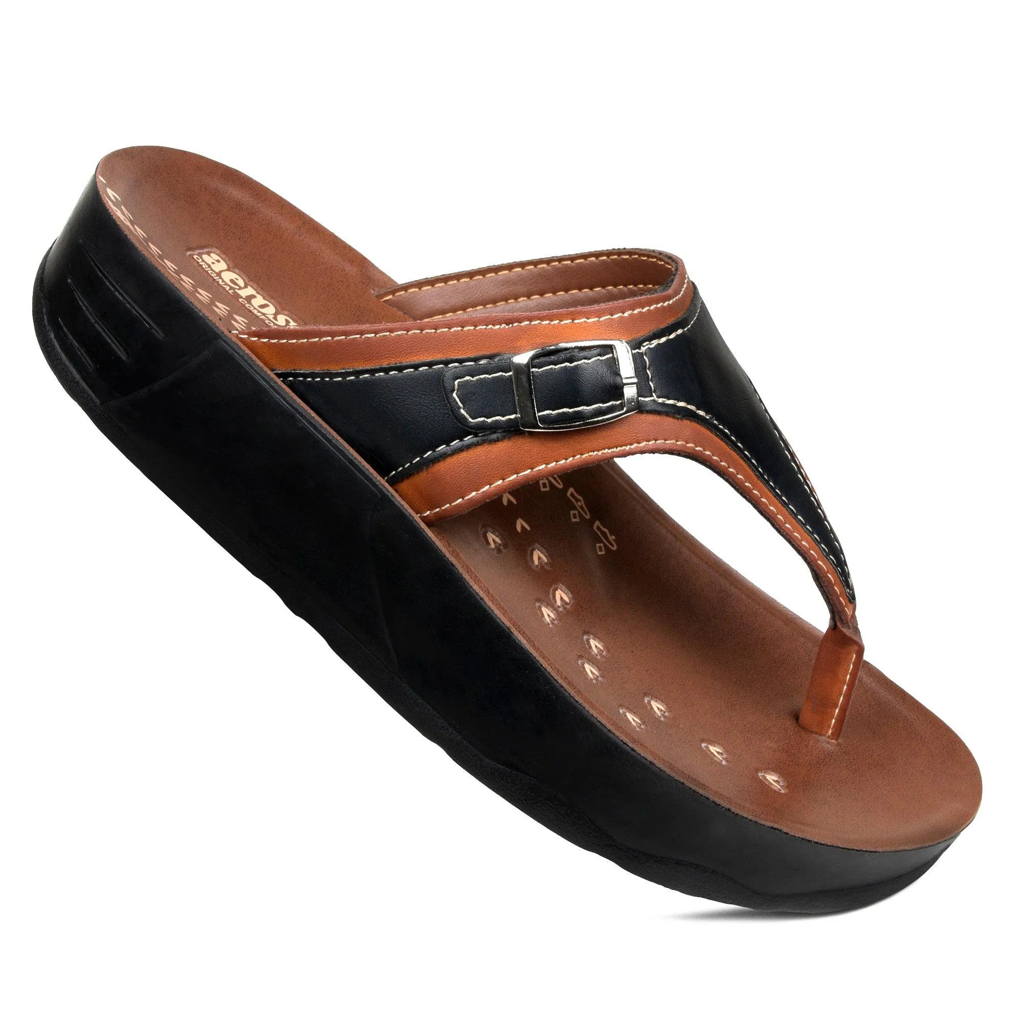 Aerosoft - Joana S5702 Open Toe Summer Comfortable Arch Support Platform Sandals For Women