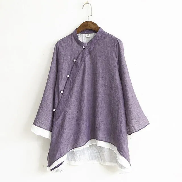 Asia Inspired Cotton Blouse | Zen