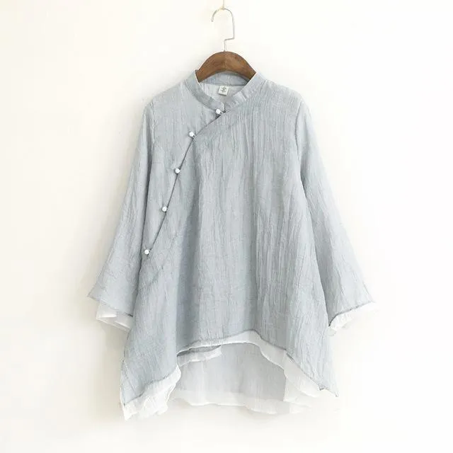 Asia Inspired Cotton Blouse | Zen