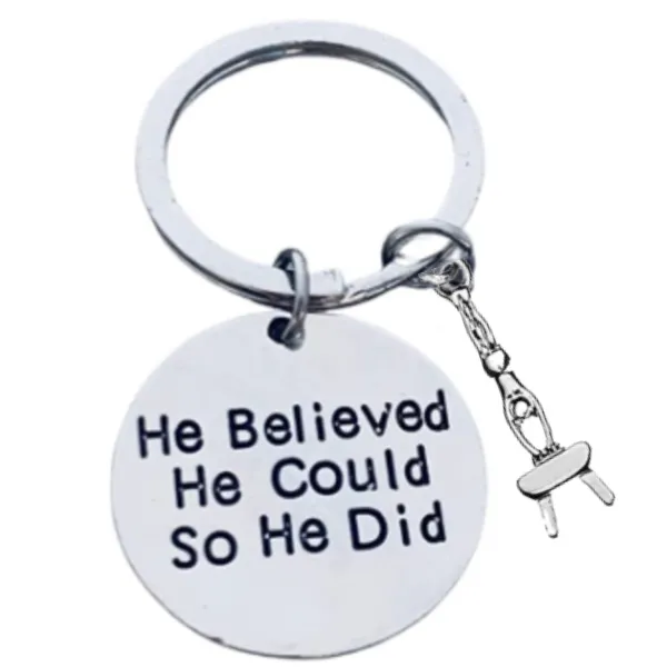 Boys Gymnastics Keychain - He Believed He Could