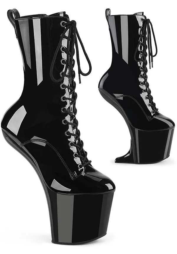 CRAZE-1040 [Black Patent] | PLATFORM BOOTS [PREORDER]