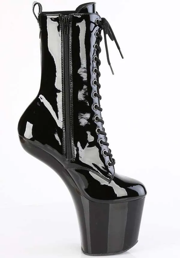 CRAZE-1040 [Black Patent] | PLATFORM BOOTS [PREORDER]