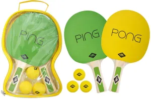 Donic Schildkrot Table Tennis Ping Pong Set Yellow / Green - 2 Bats and 3 Balls