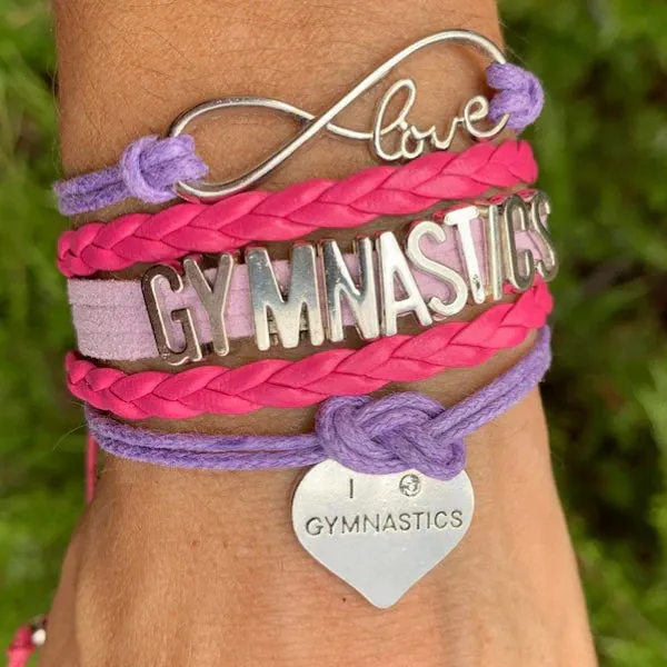 Girls Gymnastics Bracelet - Pick Charm