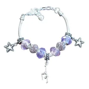 Girls Gymnastics European Bead Charm Bracelet