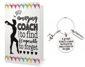 Gymnastics Coach Keychain & Card Set