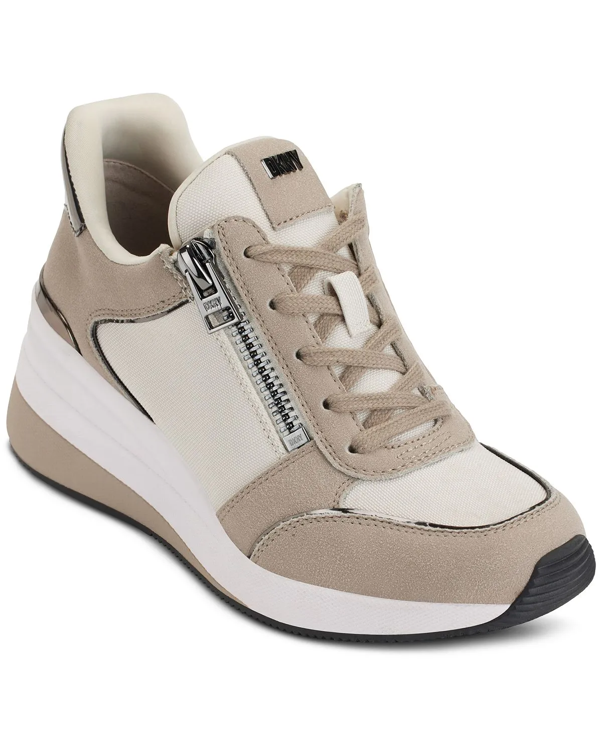 Kaden Lace-Up Zip Wedge Sneakers DKNY