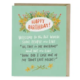 Losing Shoes Birthday Card