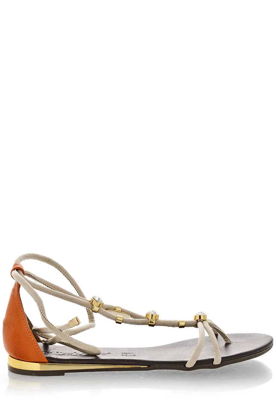 LUCILLE Beige Crystal Sandals