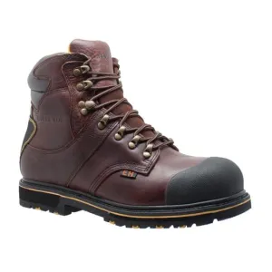 Men's 6" Steel Toe Waterproof Work Boots Dark Brown Leather Boots