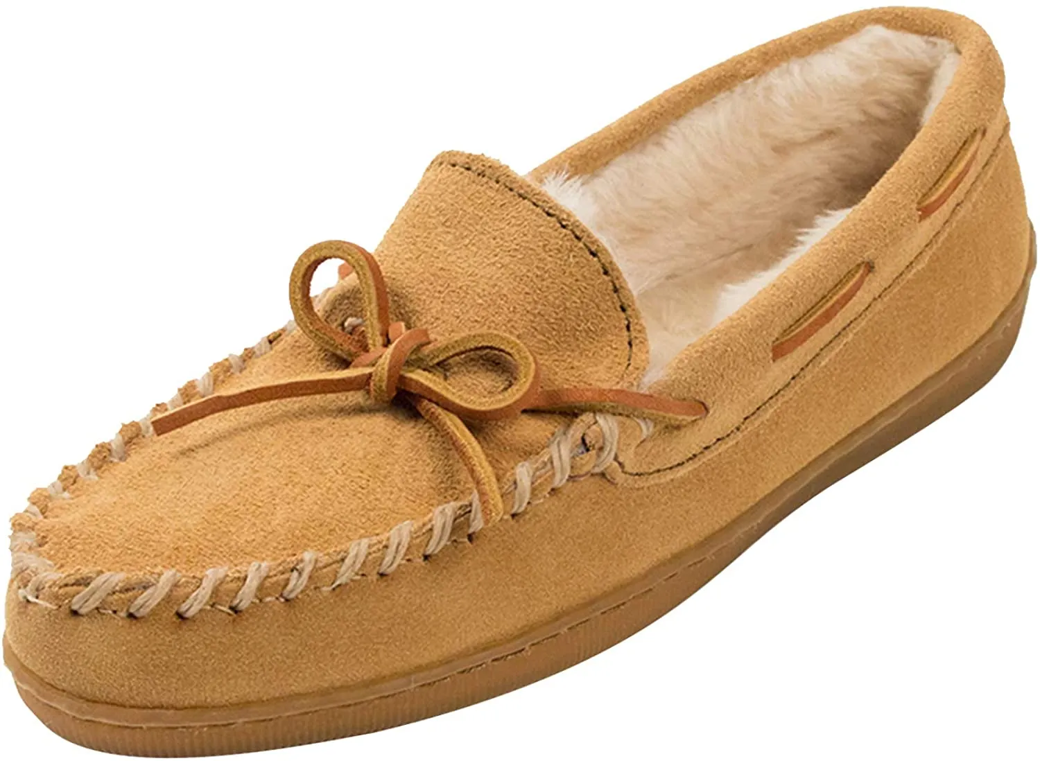 Minnetonka Men's Pile Lined Hardsole Moccasin