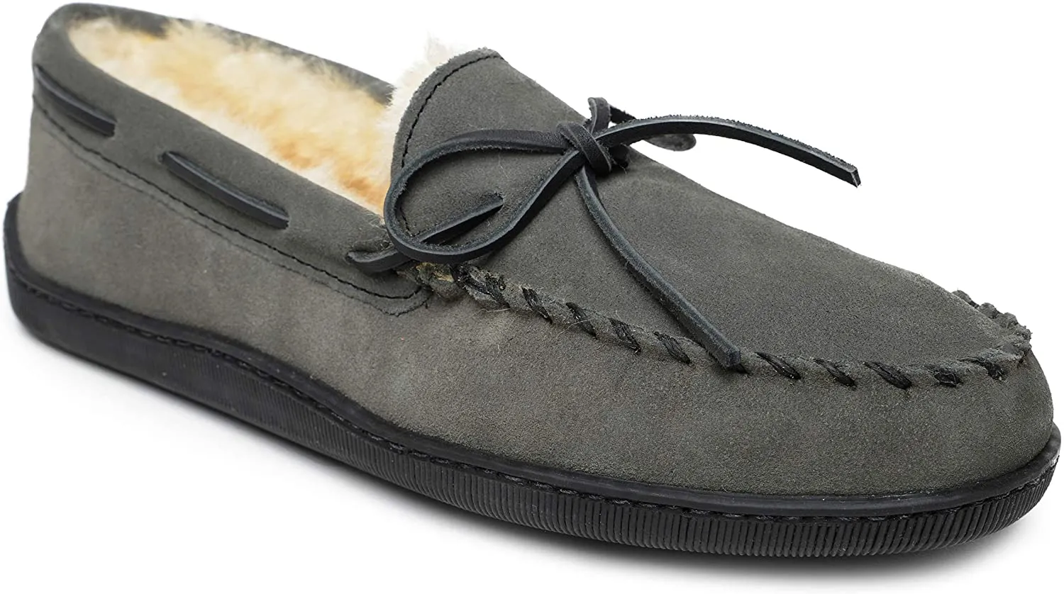 Minnetonka Men's Sheepskin Hardsole Moc