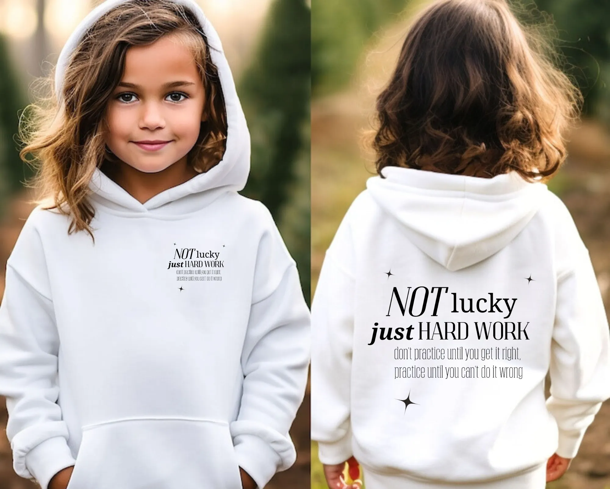 Not Lucky Just Hard Work Youth Hoodie