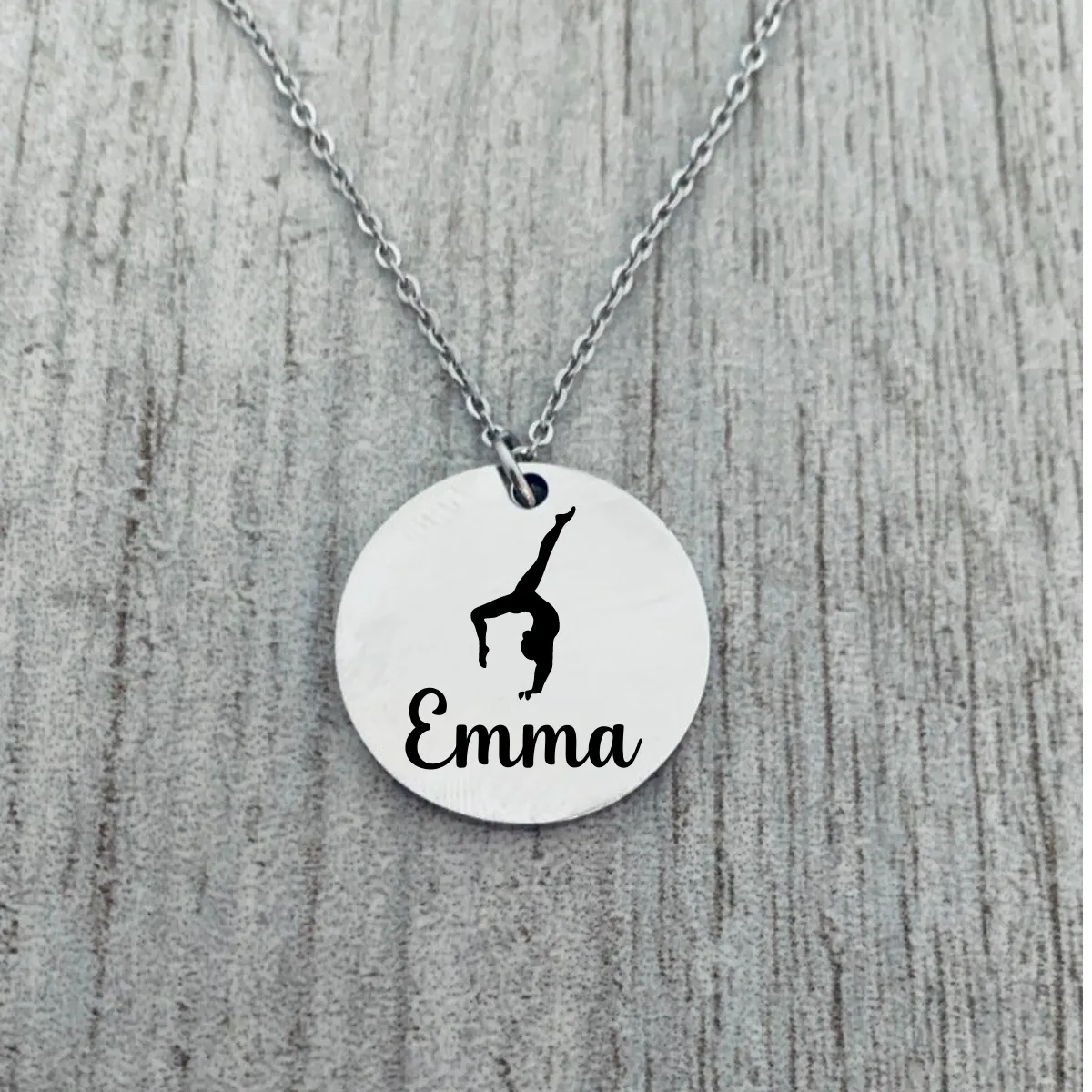 Personalized Engraved Gymnastics Necklace- Pick Style