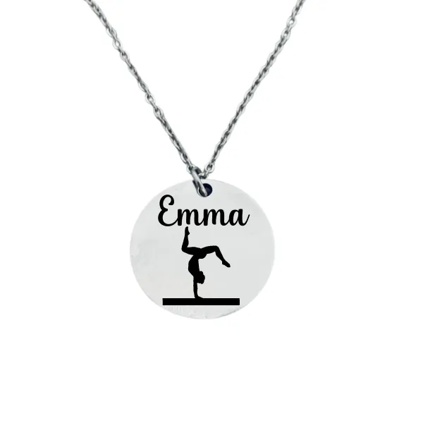 Personalized Engraved Gymnastics Necklace- Pick Style