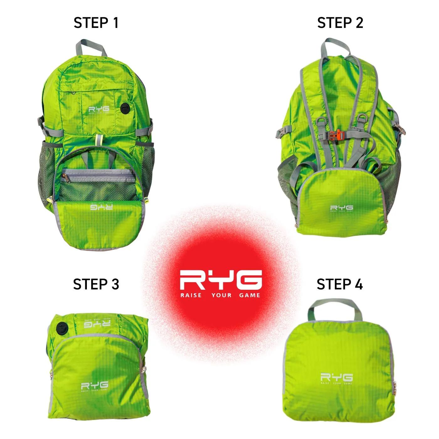 Raise your Game Travel Backpack and Portable Hammock Set (Neon Green)