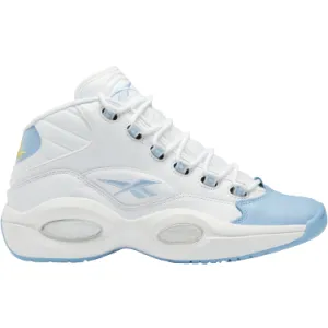 Reebok Men's Question Mid Basketball Shoes - Ftwr White / Fluid Blue / Toxic Yellow