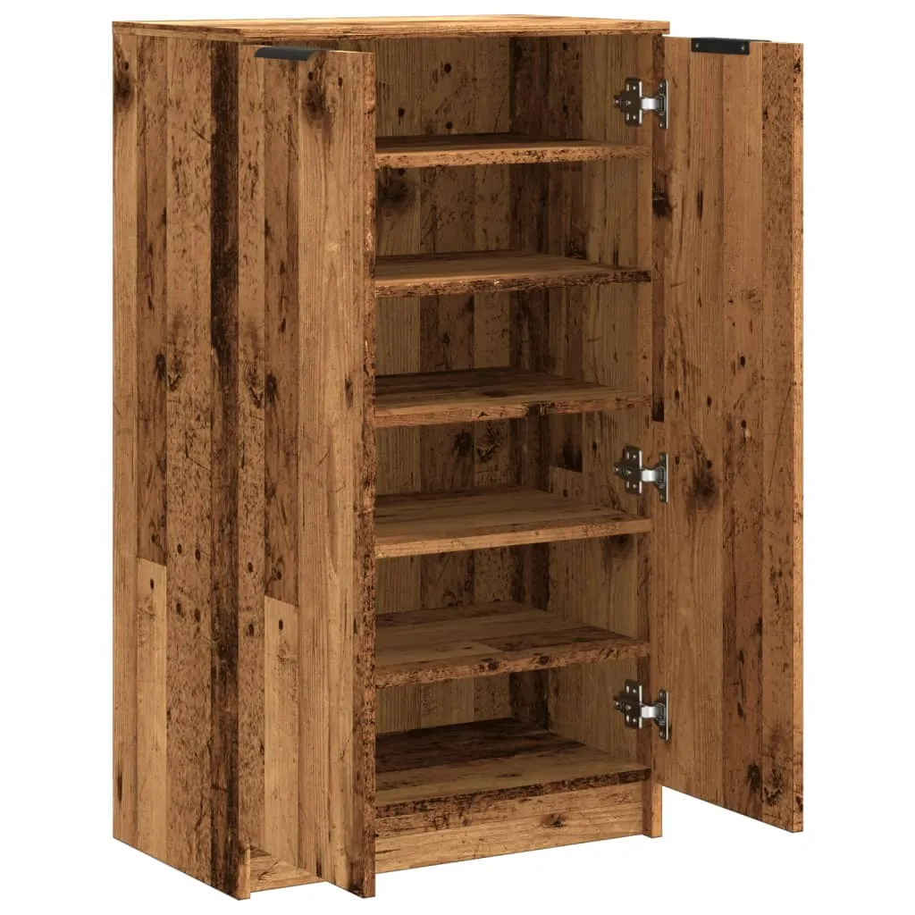 Shoe Cabinet Old Wood 59x35x100.5 cm Engineered Wood