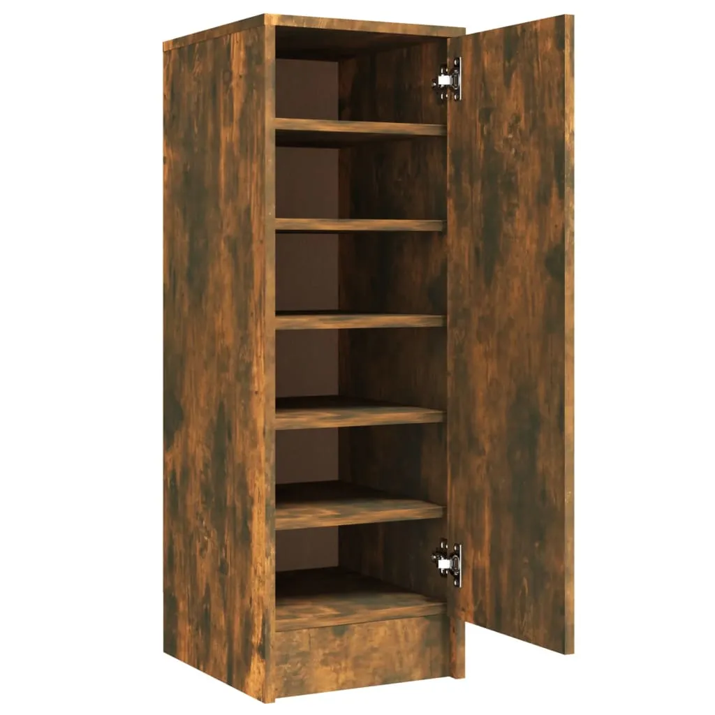 Shoe Cabinet Smoked Oak 32x35x92 cm Engineered Wood