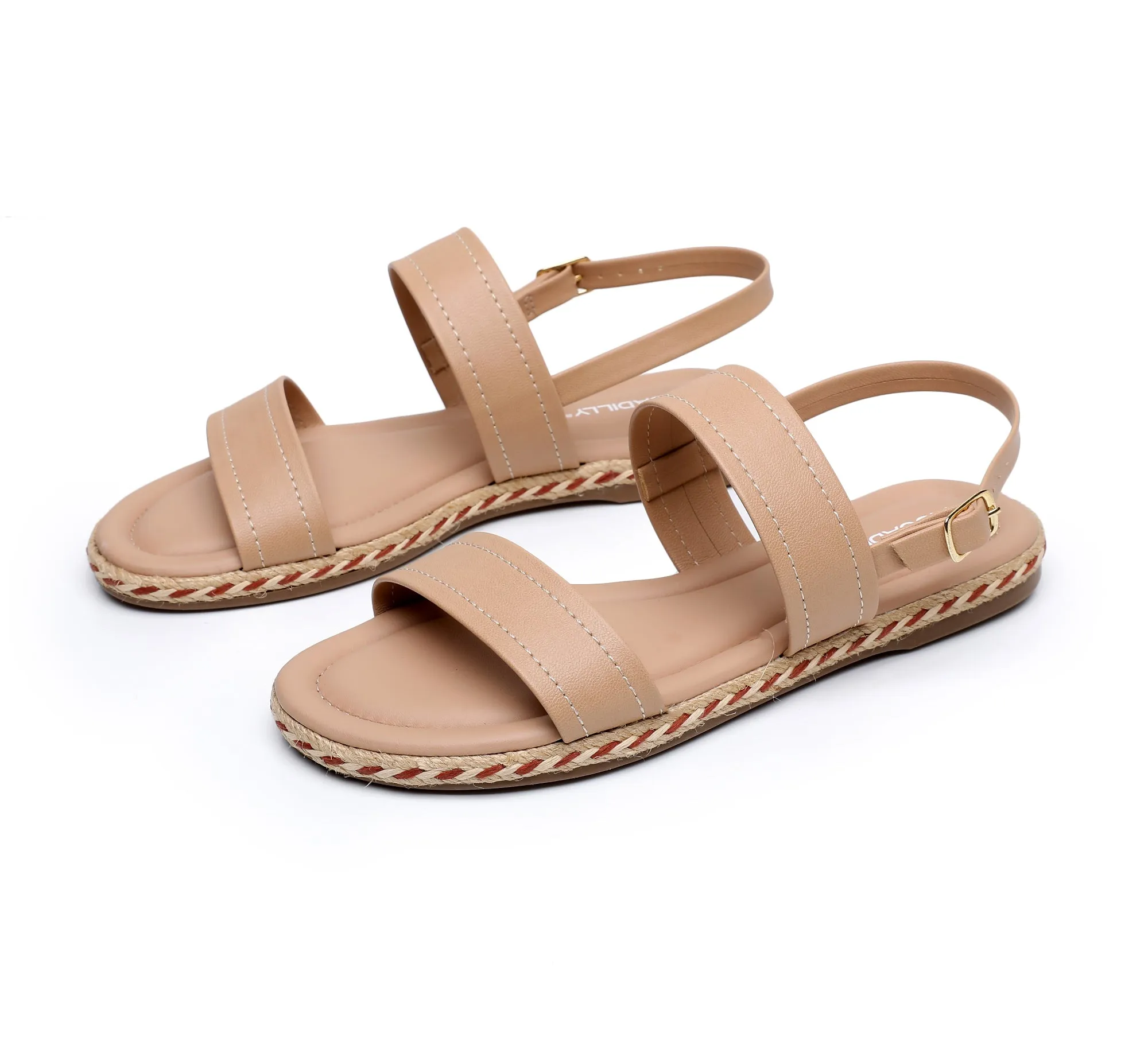 Slip-On Flats with Braided Strap - Nude (404.045)