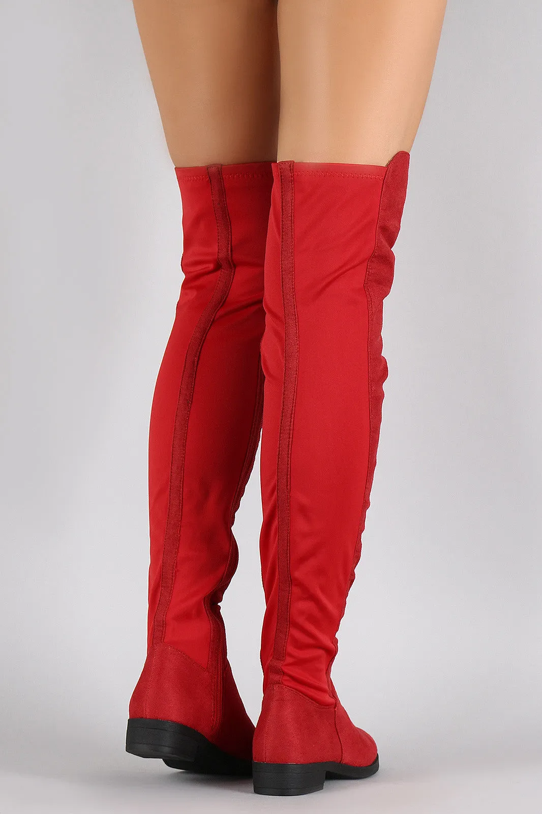 Suede Round Toe Riding Over-The-Knee Boots