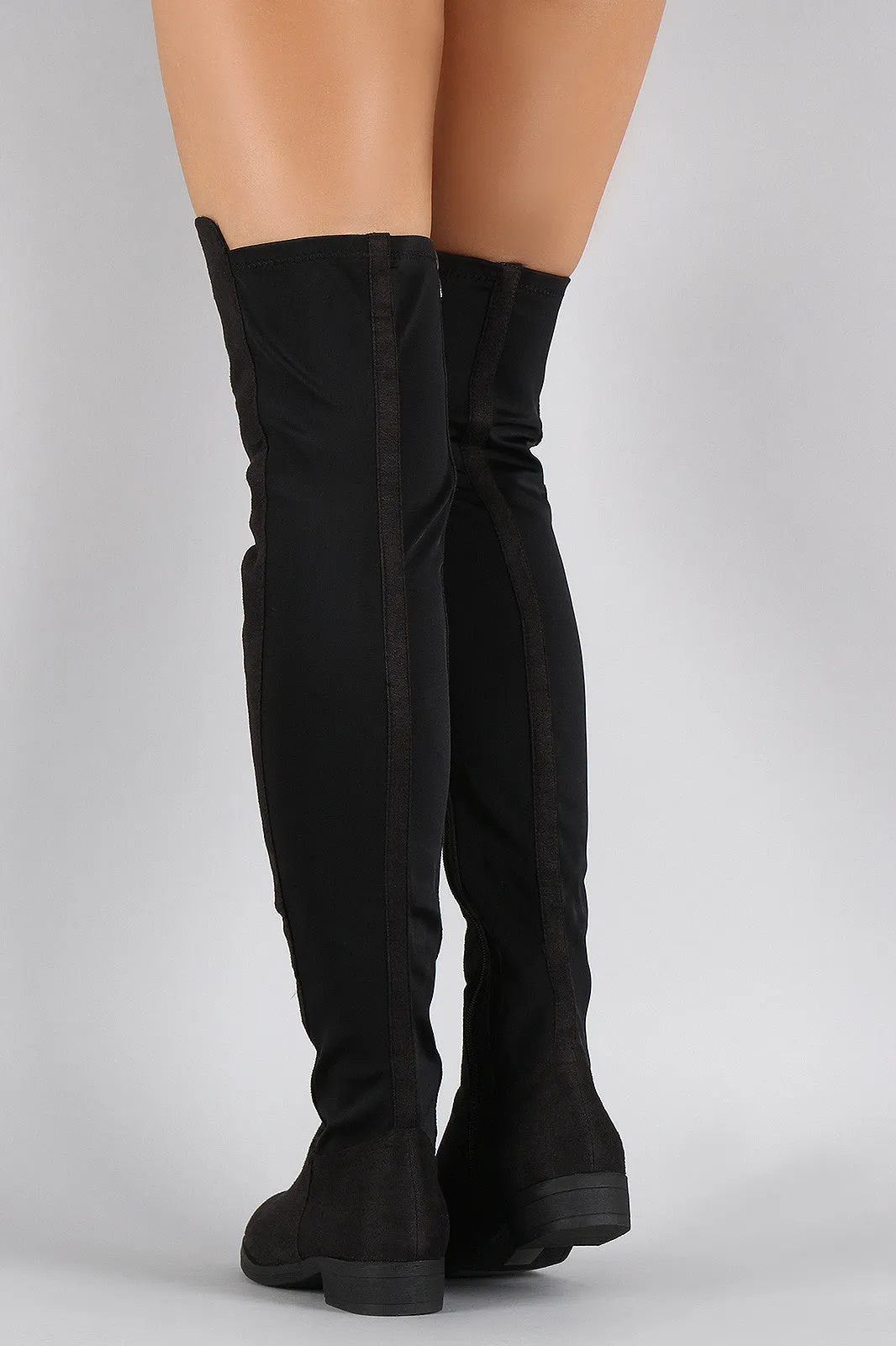 Suede Round Toe Riding Over-The-Knee Boots