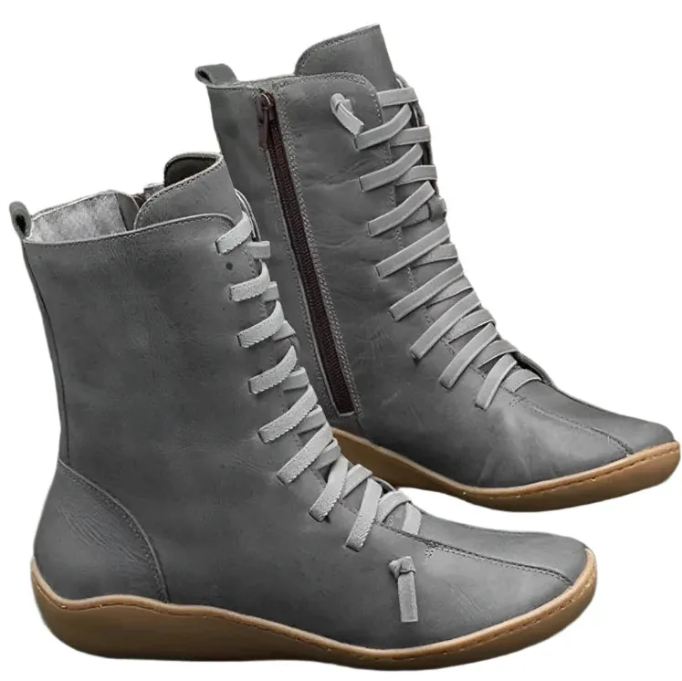 TEEK - Mid-Calf Soft Handmade Flat Work Boots