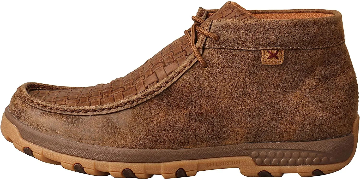 Twisted X Men's Chukka Driving Moc with CellStretch comfort technology, Bomber & Chocolate, 10 W