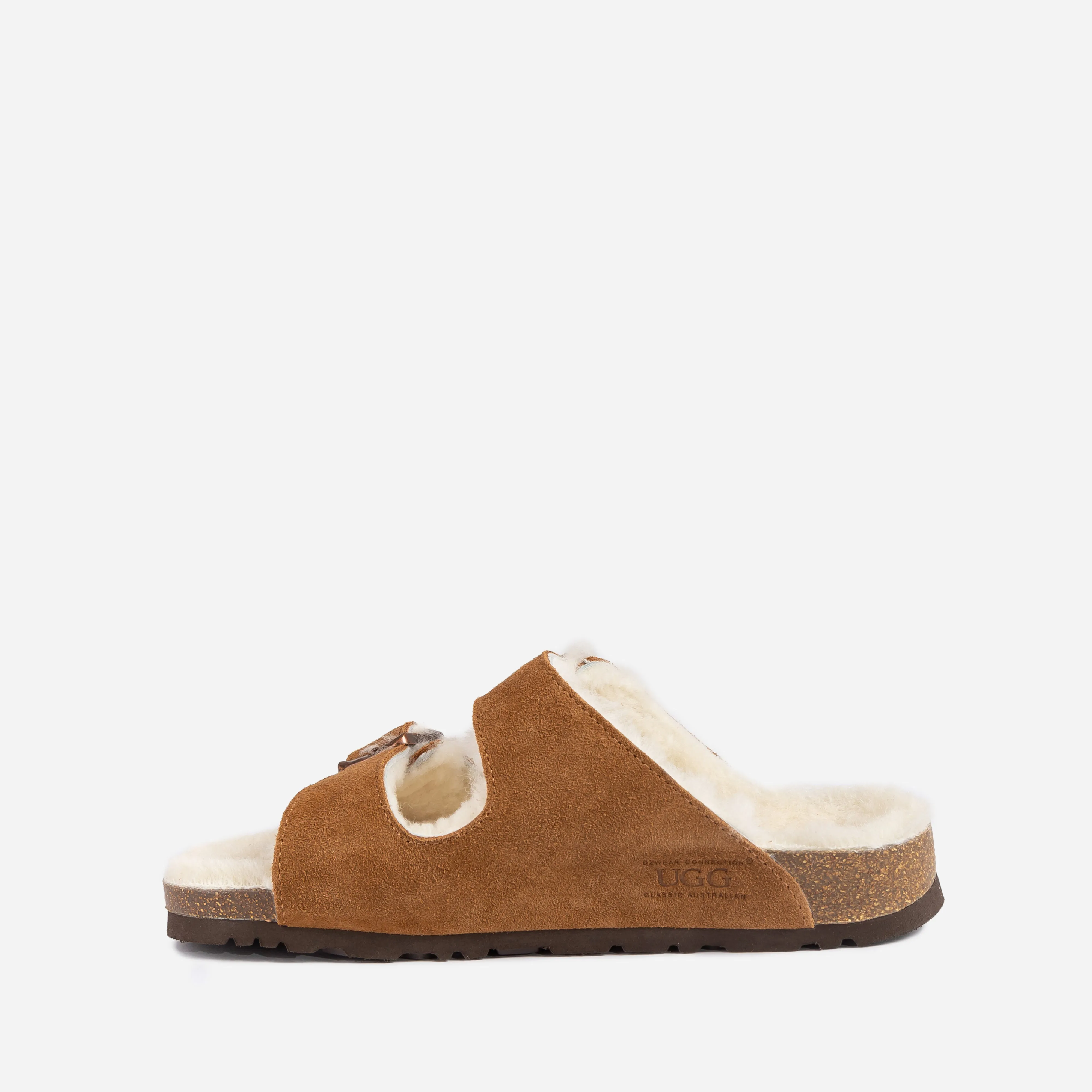 UGG Aussie Shearling Buckled Sandals