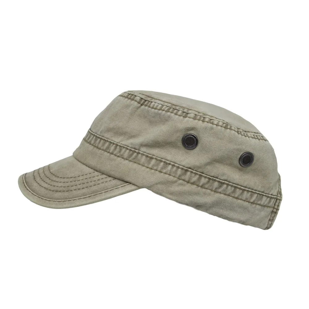 Washed Cotton Cadet Cap Vintage Military Army Hat Mens Womens YZ40122