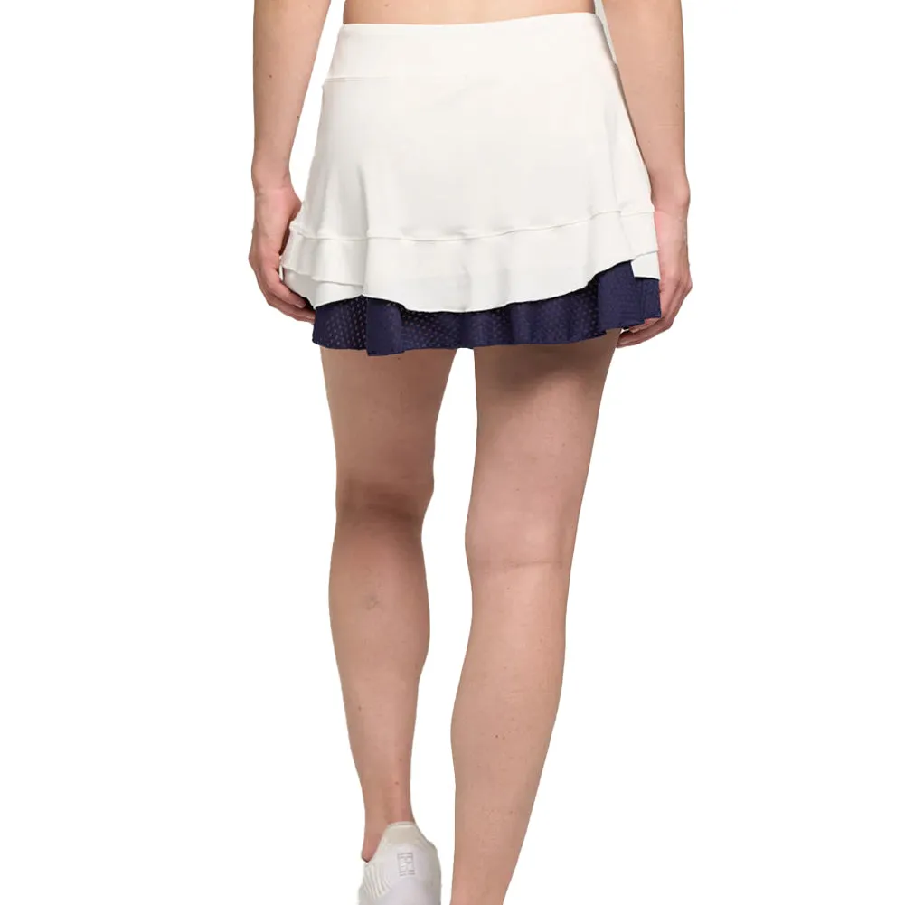 Women`s Elite Distract 13 Inch Tennis Skort White and Eggplant