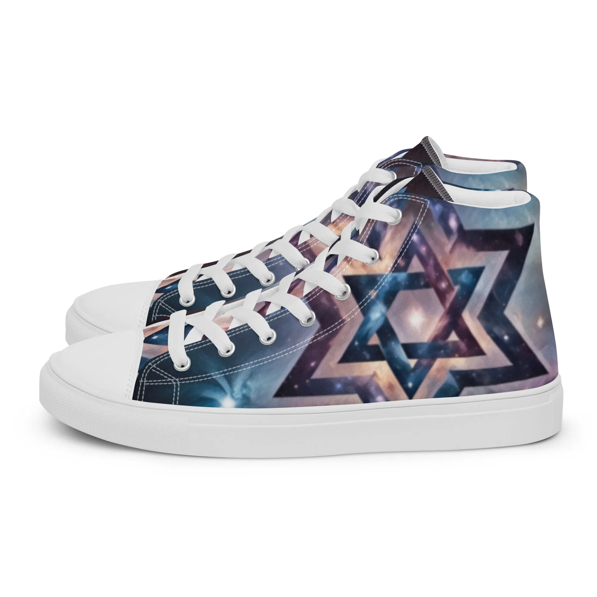 Women’s High Top Canvas Shoes - Cosmic Star of David Magen David