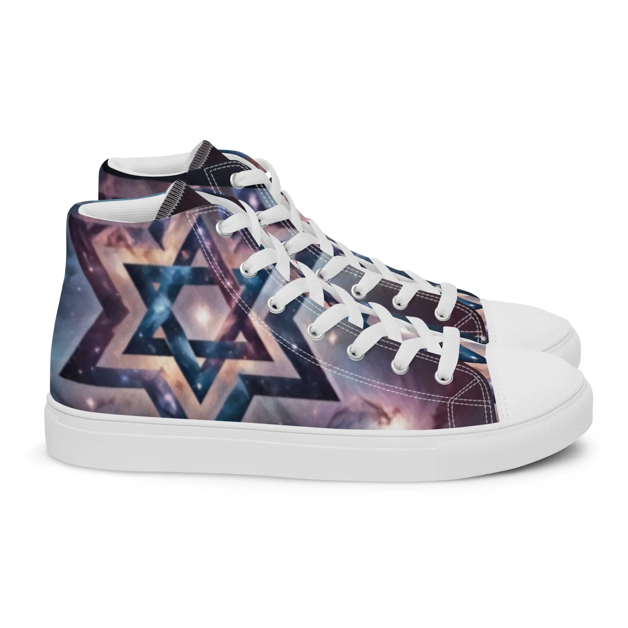 Women’s High Top Canvas Shoes - Cosmic Star of David Magen David