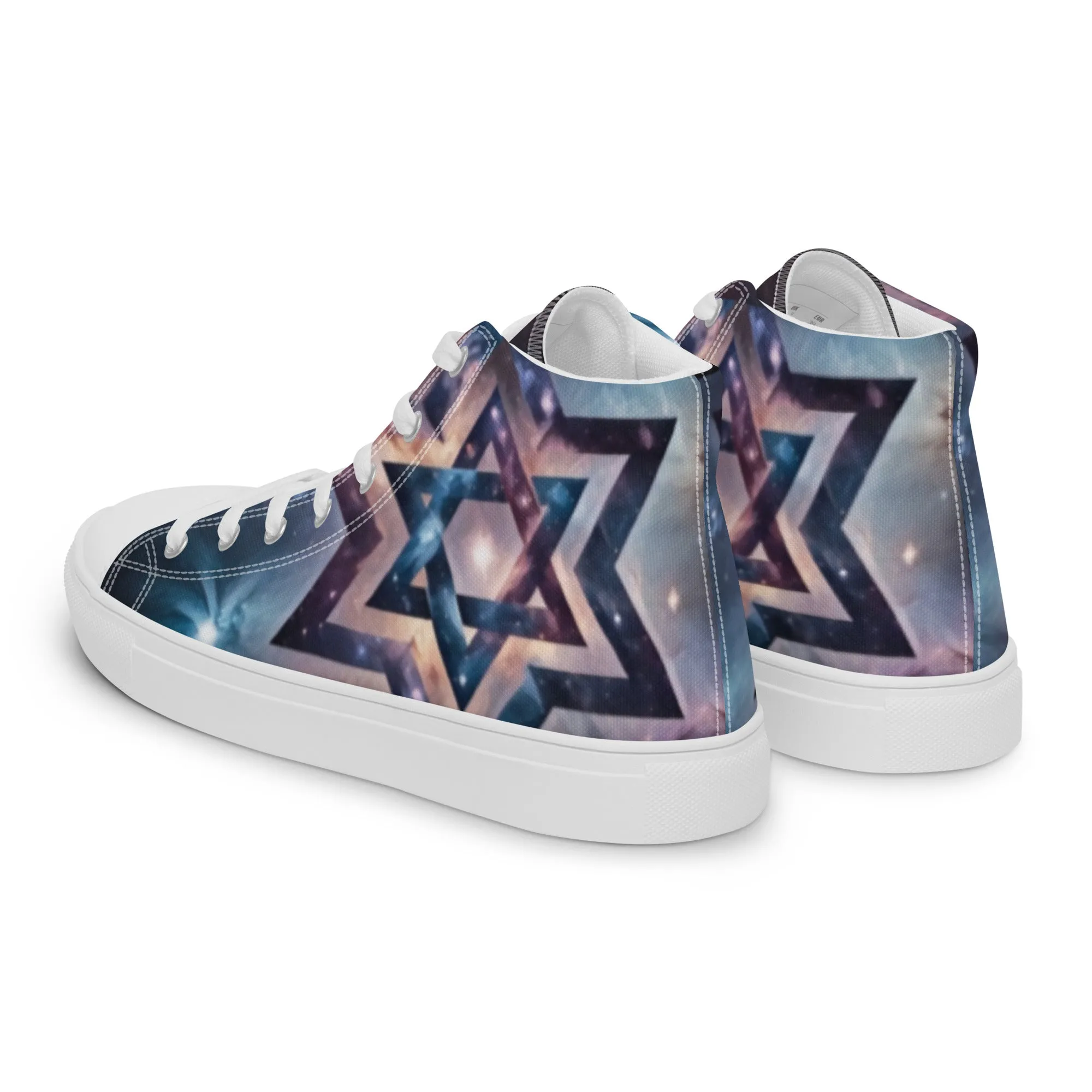 Women’s High Top Canvas Shoes - Cosmic Star of David Magen David