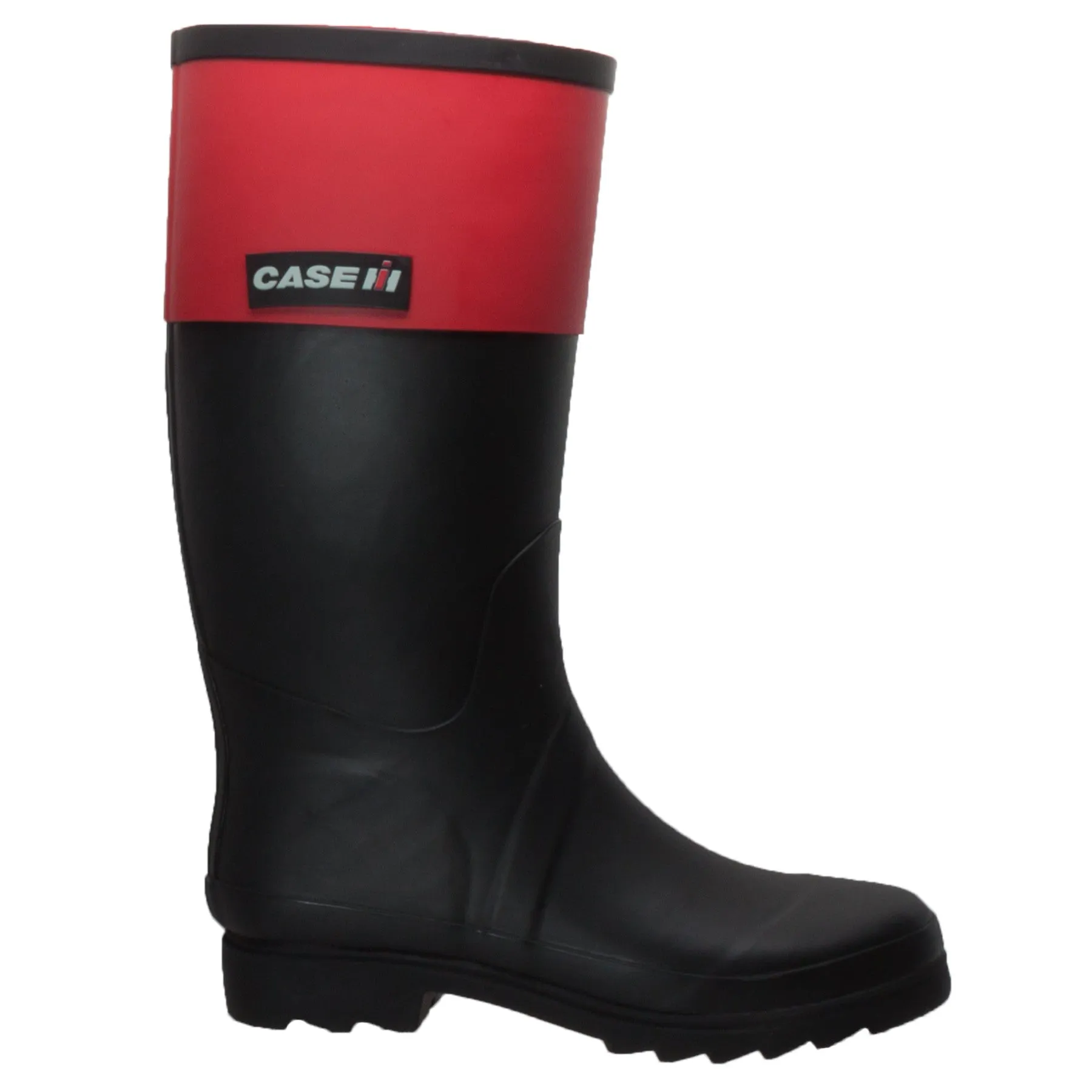 Women's Rubber Rider Boot with Red Cuff Black - CI-2002