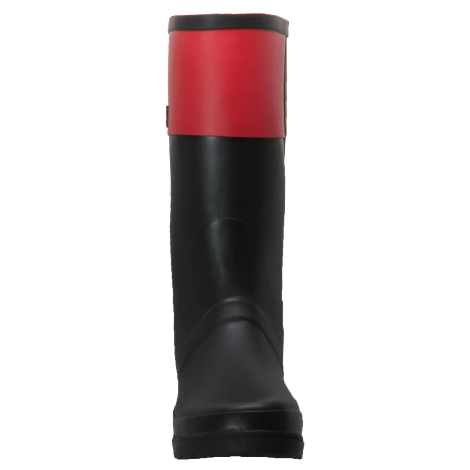 Women's Rubber Rider Boot with Red Cuff Black - CI-2002