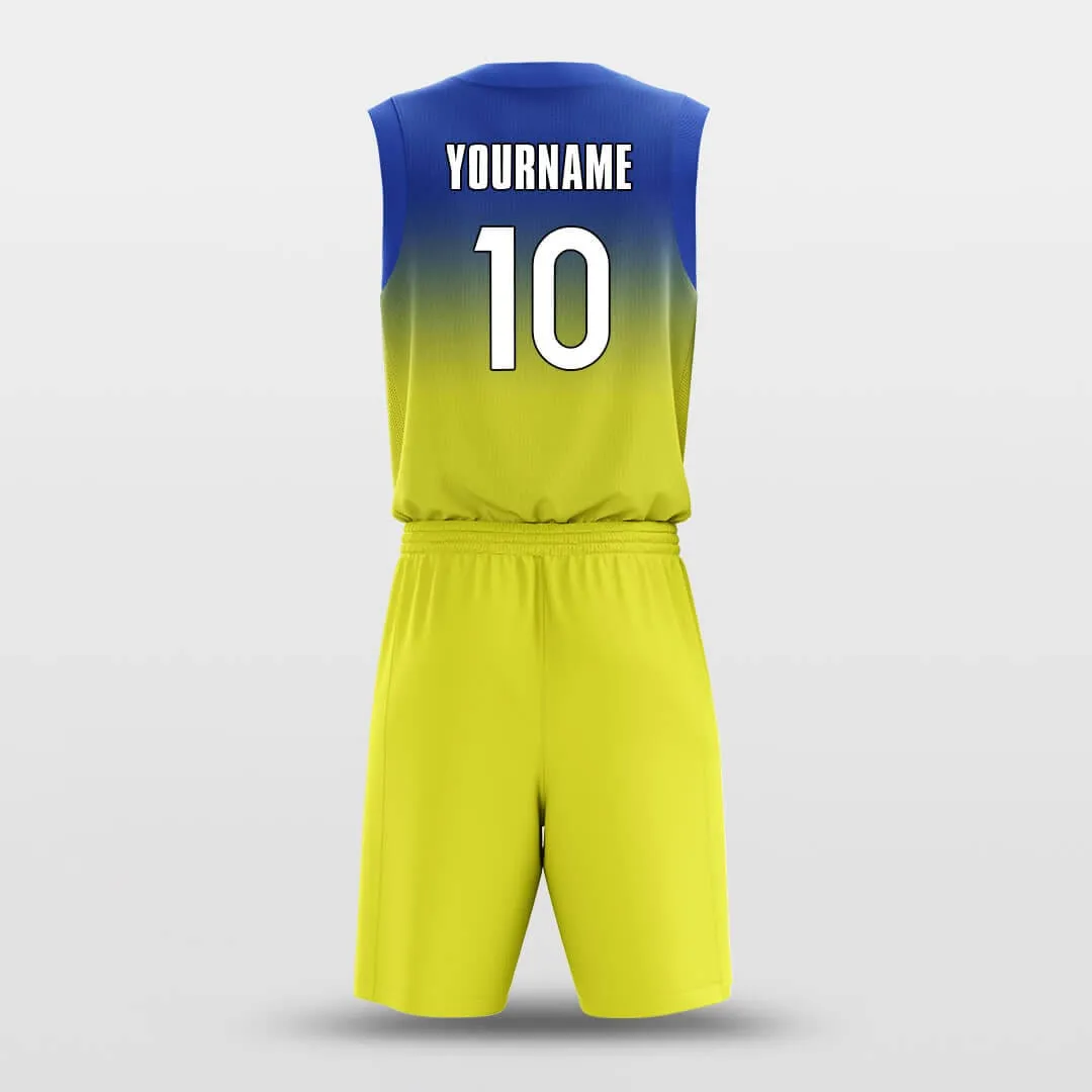 Yellow Blue Gradient - Customized Basketball Jersey Set Sublimated BK160105S